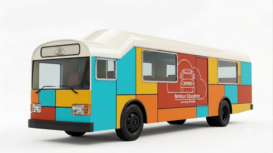 Side view of the Nimbus Education escape-room bus
